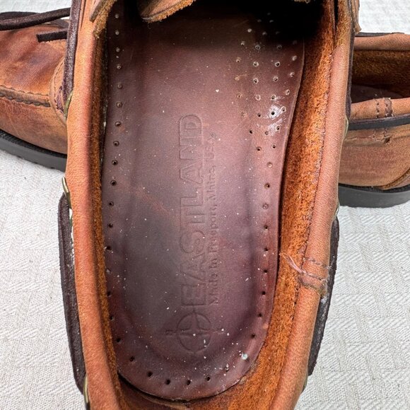 Eastland Womens Size 9.5 D Brown Leather Boat Shoes Moc Toe Casual Loafers - Picture 6 of 8